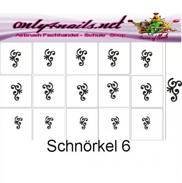 Nailart Schablone 15er Karte Schnörkel 06