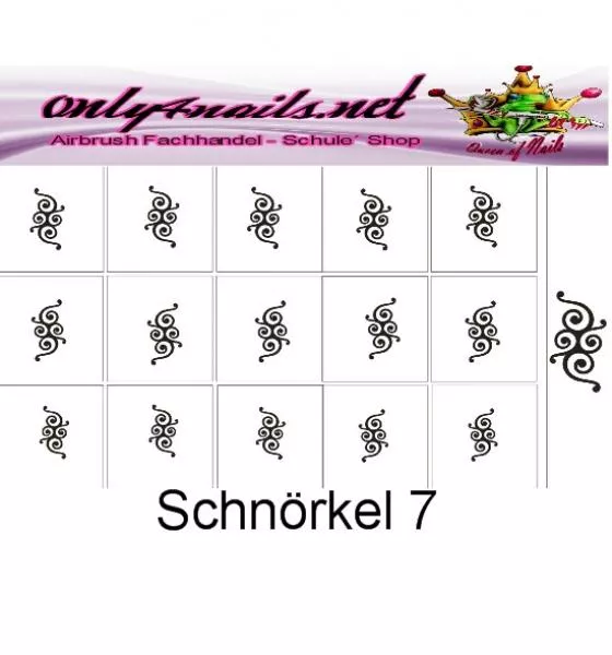 Nailart Schablone 15er Karte Schnörkel 07