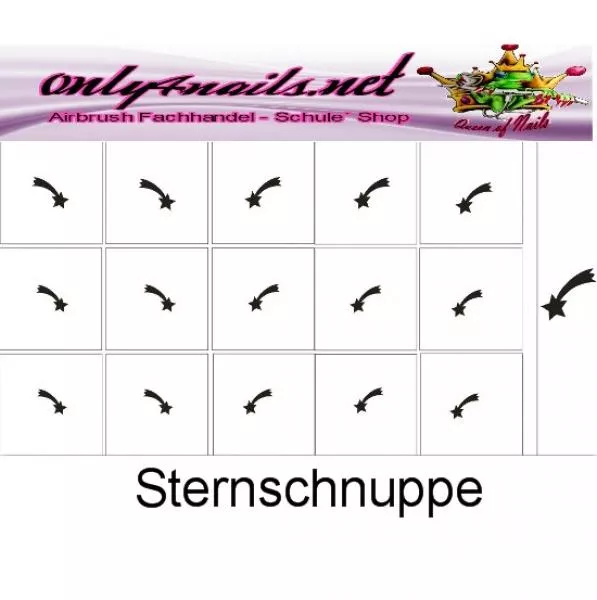 Nailart Schablone 15er Karte Sternschnuppe