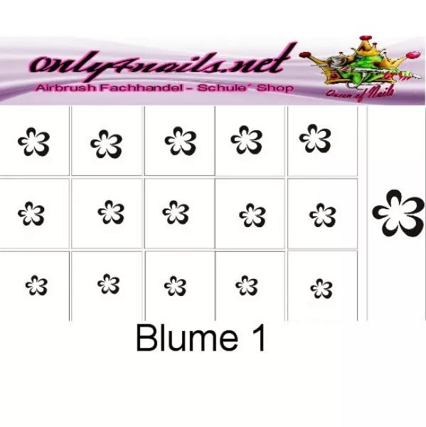 Nailart Schablone 15er Karte Blume 01