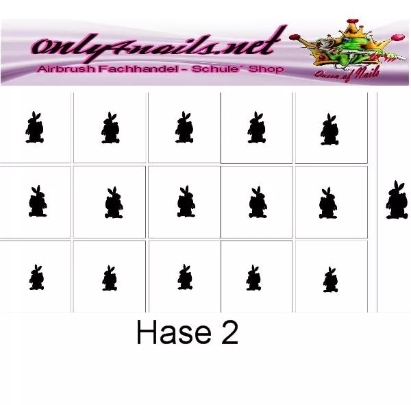 Nailart Schablone 15er Karte Hase 2