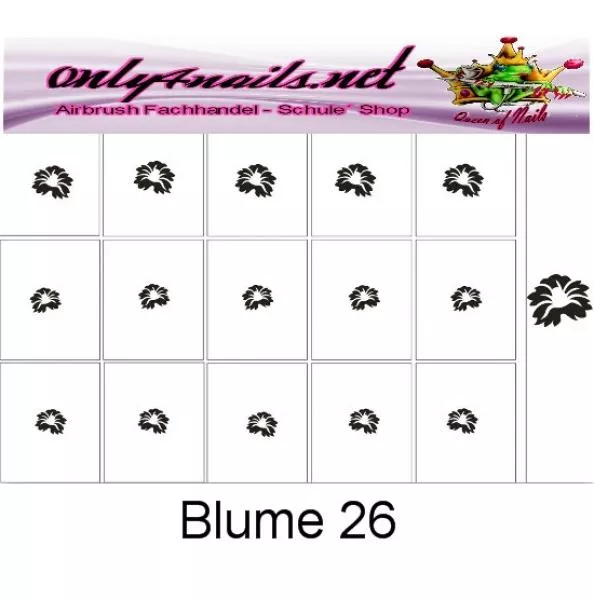 Nailart Schablone 15er Karte Blume 26