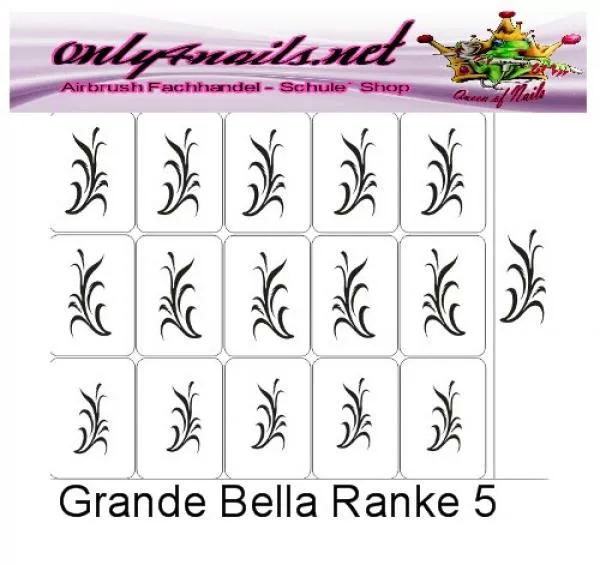 Airbrush Schablone Grande Bella Ranke 5