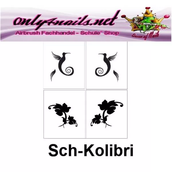 Airbrush Schablone Schmuck Kolibri