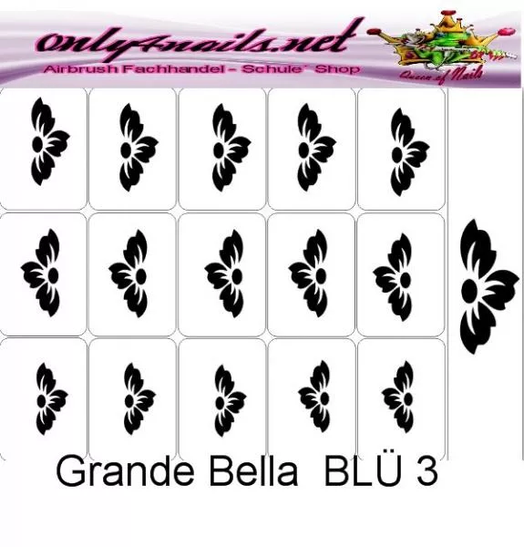 Airbrush Schablone Grande Bella Blü 3S