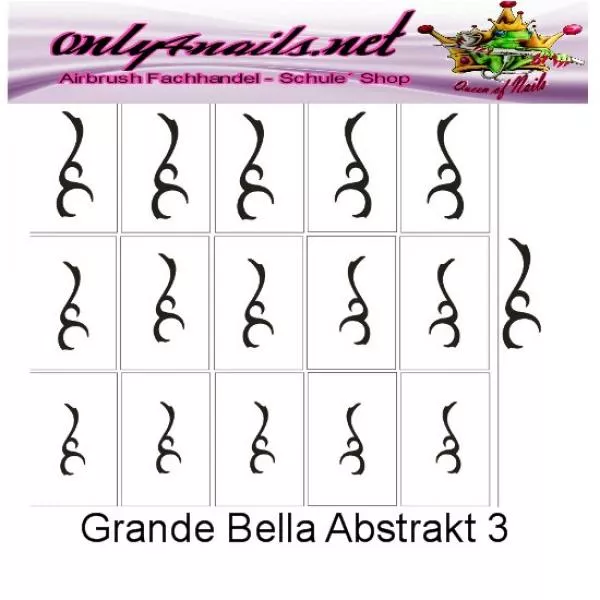 Airbrush Schablone Grande Bella Abstrakt 3S