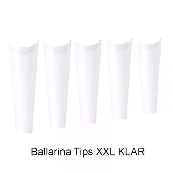 Ballarina Nail Tips in XXL Klar 100 Stück mit kurzer Klebefläche