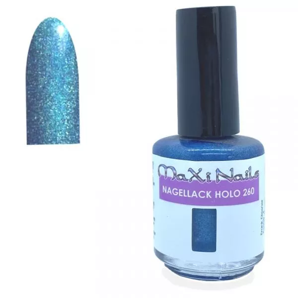 Lufttrocknender Holo Nagellack Blau Nr 260 Lufttrocknender Holo Nagellack Blau Nr 260