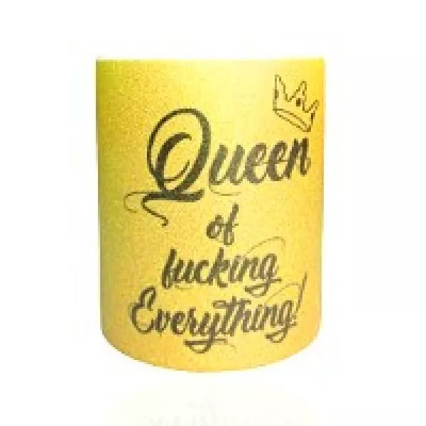 Glitzertasse Queen of fucking Everything Gold