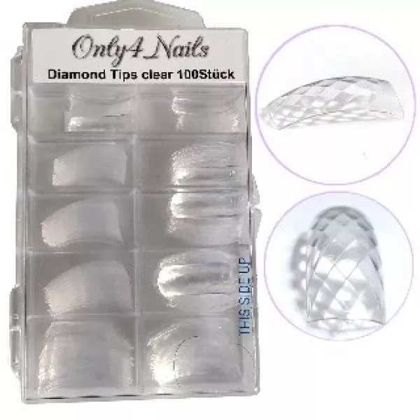 Only 4 Nails Diamond Tips clear 100ter Tipbox