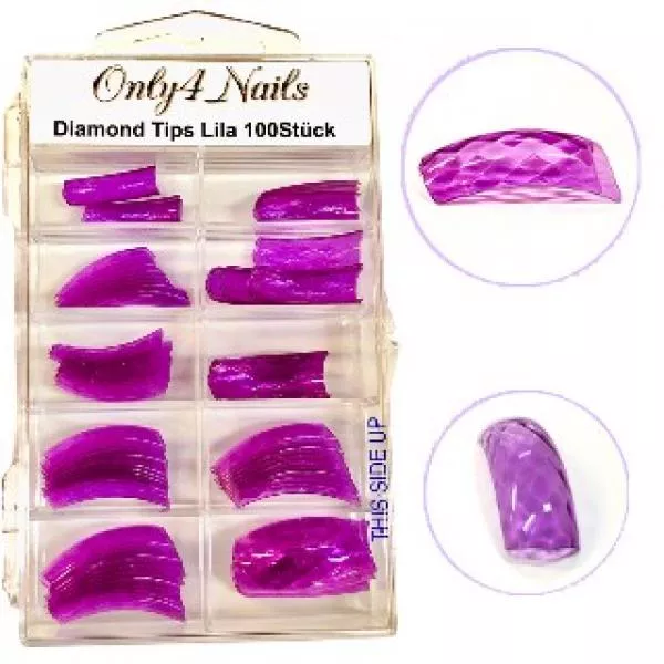 Only 4 Nails Diamond Tips Lila 100ter Tipbox