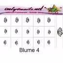 Nailart Schablone 6er Karte Blume 4