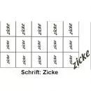 Nailart Schablone 15er Karte Schrift Zicke