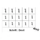 Nailart Schablone 15er Karte Schrift Devil