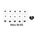 Nailart Schablone 15er Karte Herz Nr 3