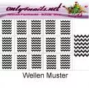 Nailart Schablone 15er Karte Wellen Muster