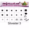 Nailart Schablone 15er Karte Silvester 3