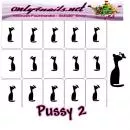 Nailart Schablone 15er Karte Pussy 2