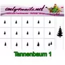 Nailart Schablone 15er Karte Tannenbaum 1