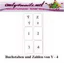 Buchstaben und Zahlen von Y - 4 6er Karte